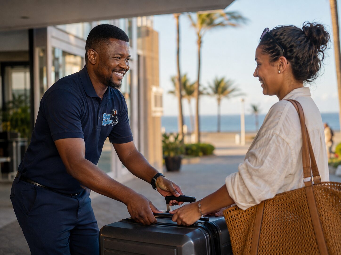 Bag Butler collecting luggage from a Durban hotel